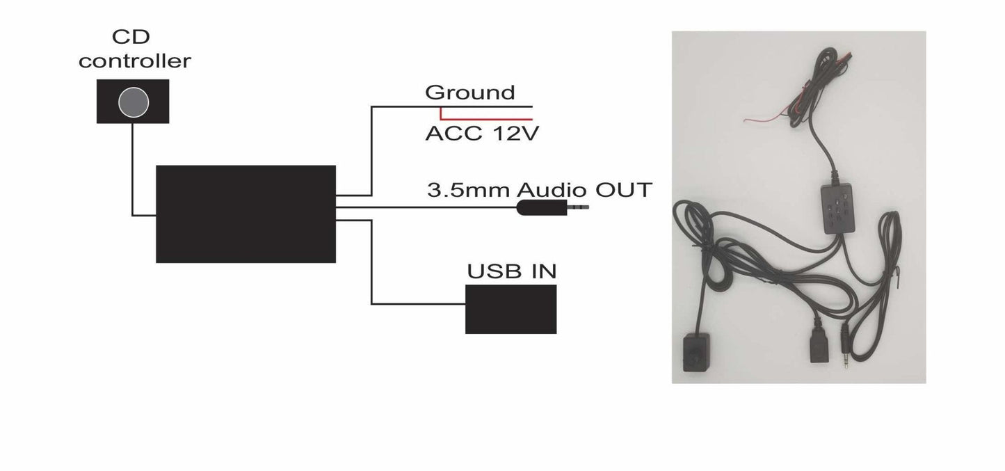 CD Player USB to 3.5mm Controller Adapter Cable - Ensight Automotive Solutions -