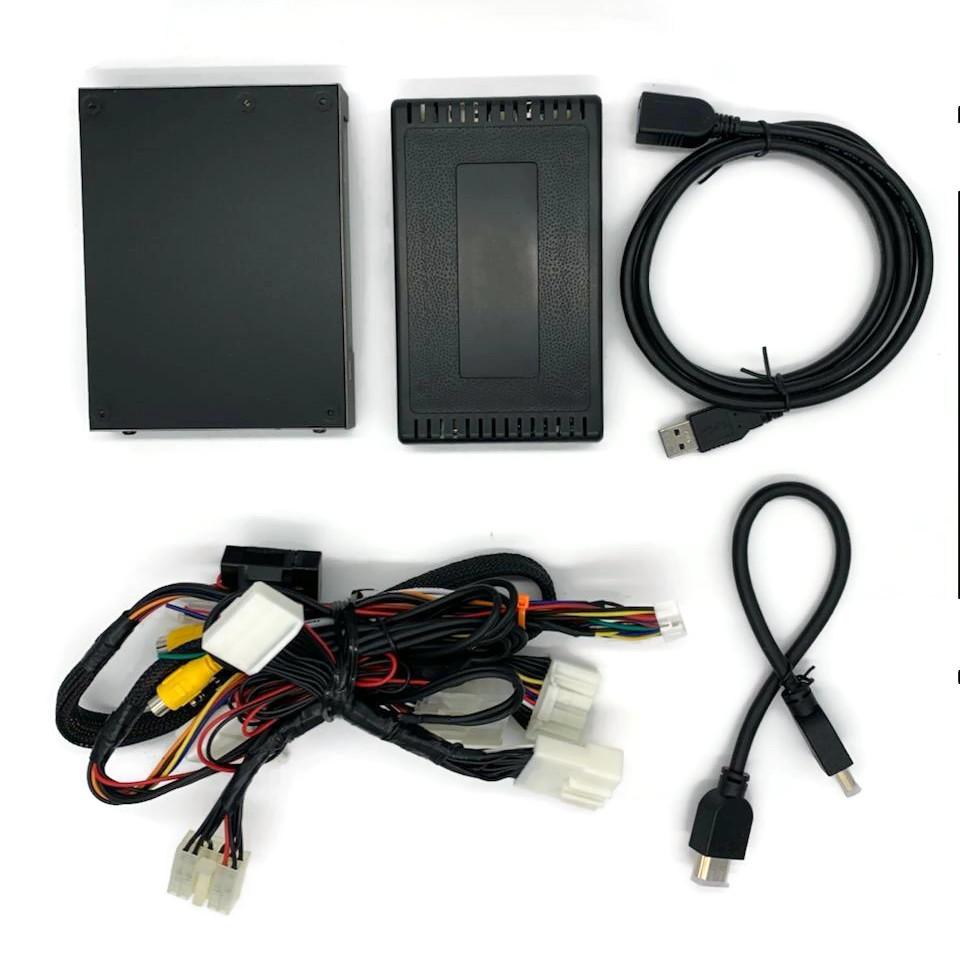 Smartphone integration kit hardware for select 2014-2019 Toyota vehicles, shown as a product photo