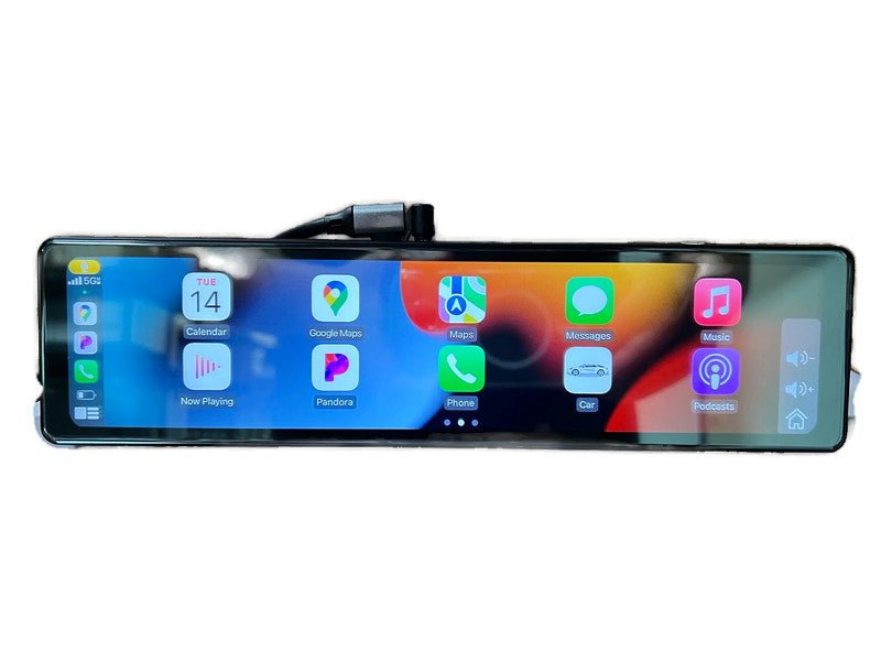 CarPlay & AndroidAuto Rear View Mirror with DVR - 12" 1080P HD Touch - 3 Cameras - Ensight Automotive Solutions -